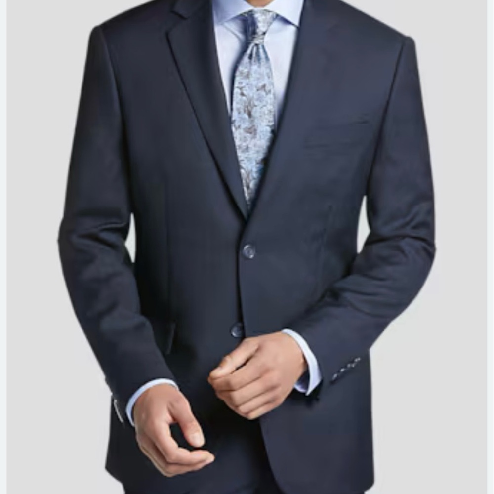 Pronto Uomo Platinum Modern Fit Wool Blend Blazer - Navy Blue